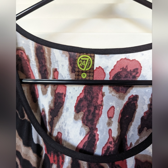 24/7 TUNIC TOP BLOUSE MADE IN USA! Size 1X multicolored - Picture 3 of 6